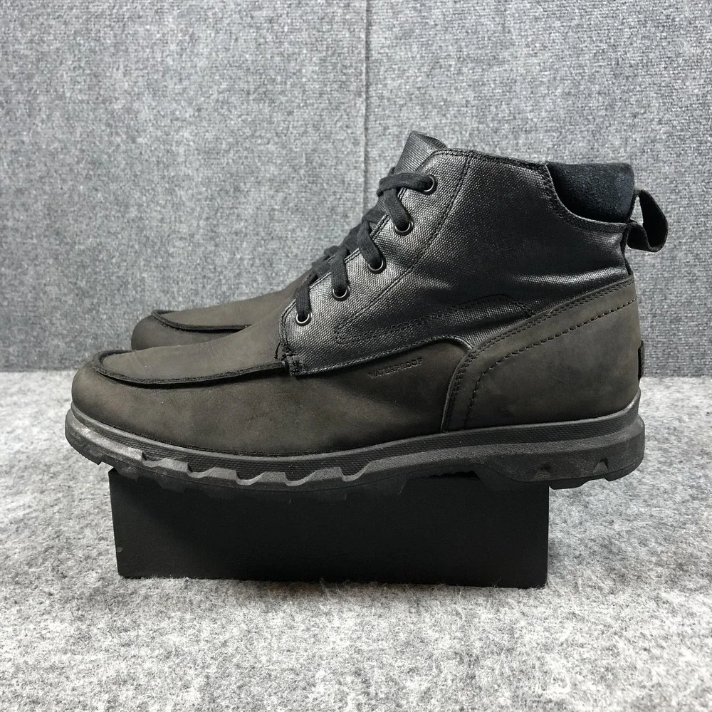 Sorel Boots Mens 15 Black Leather Waterproof Snow Lace Up NM2631-010
